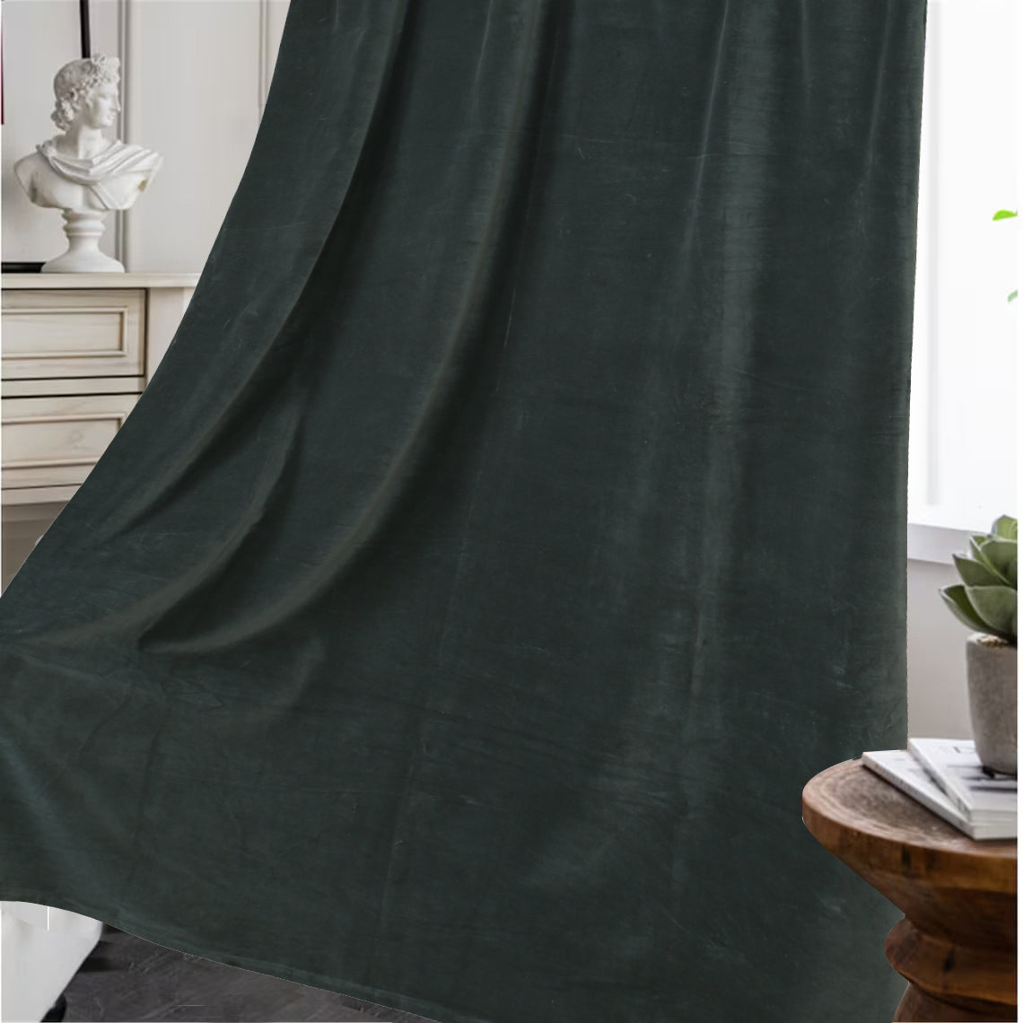 Solid Color Velvet Fabric for Upholstery- Grey