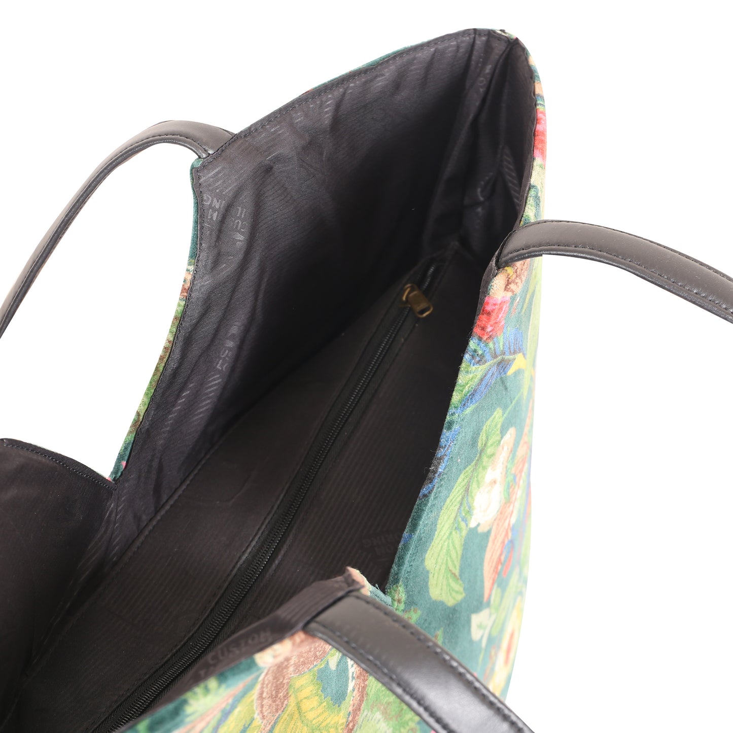 Jungle vibe V Cut Velvet Hand Bag- Navy