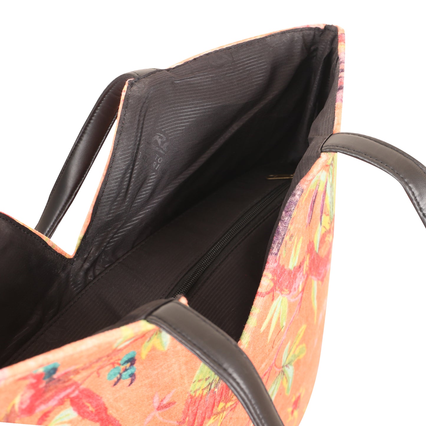 Paradise V Cut Velvet Hand Bag- Orange