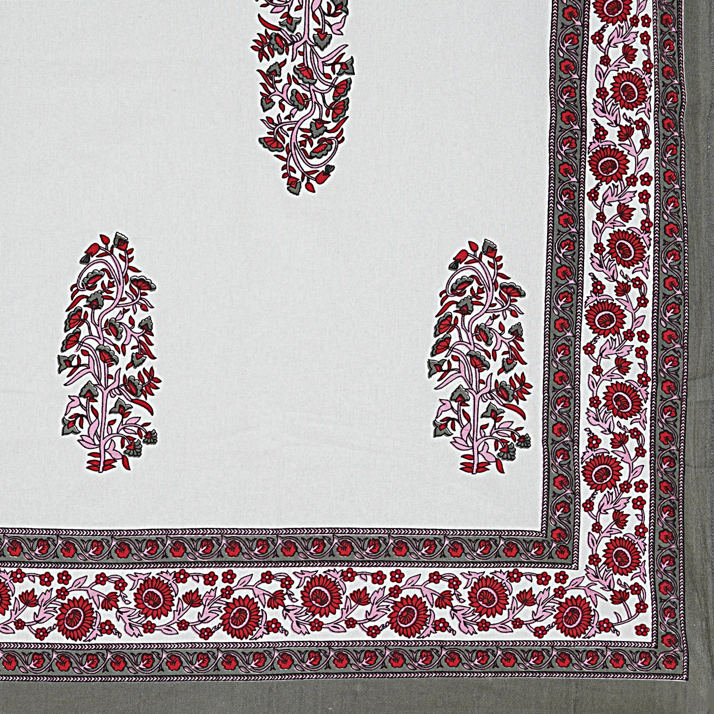 Red Motif Single Bedsheet (90 x 60 Inches)
