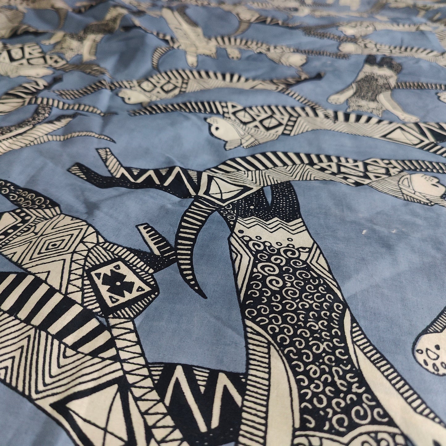 Cat Party Grey Cotton cambric 44 inches width Fabric per meter