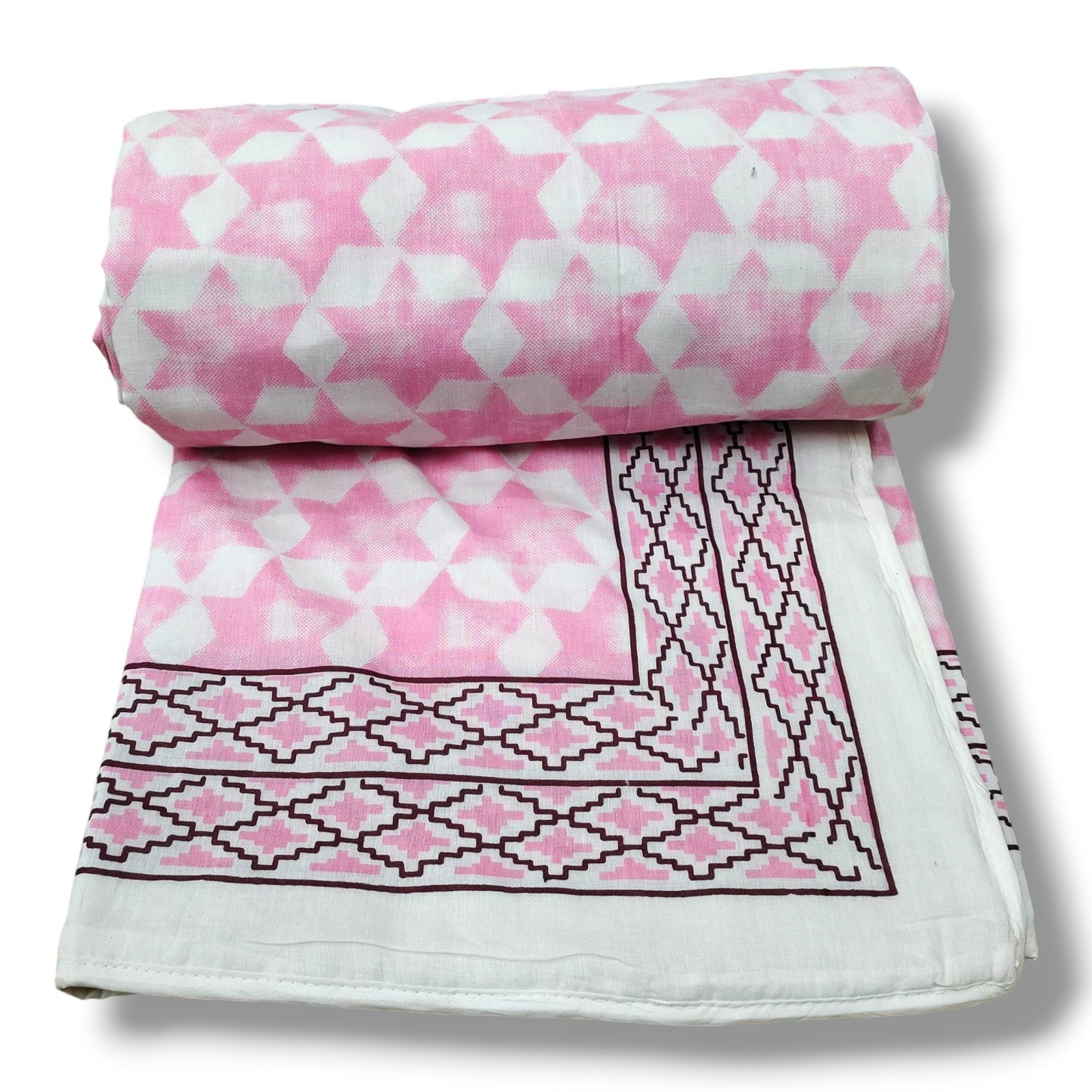 Malmal AC Quilt/Dohar-Starry pink -Single Bed