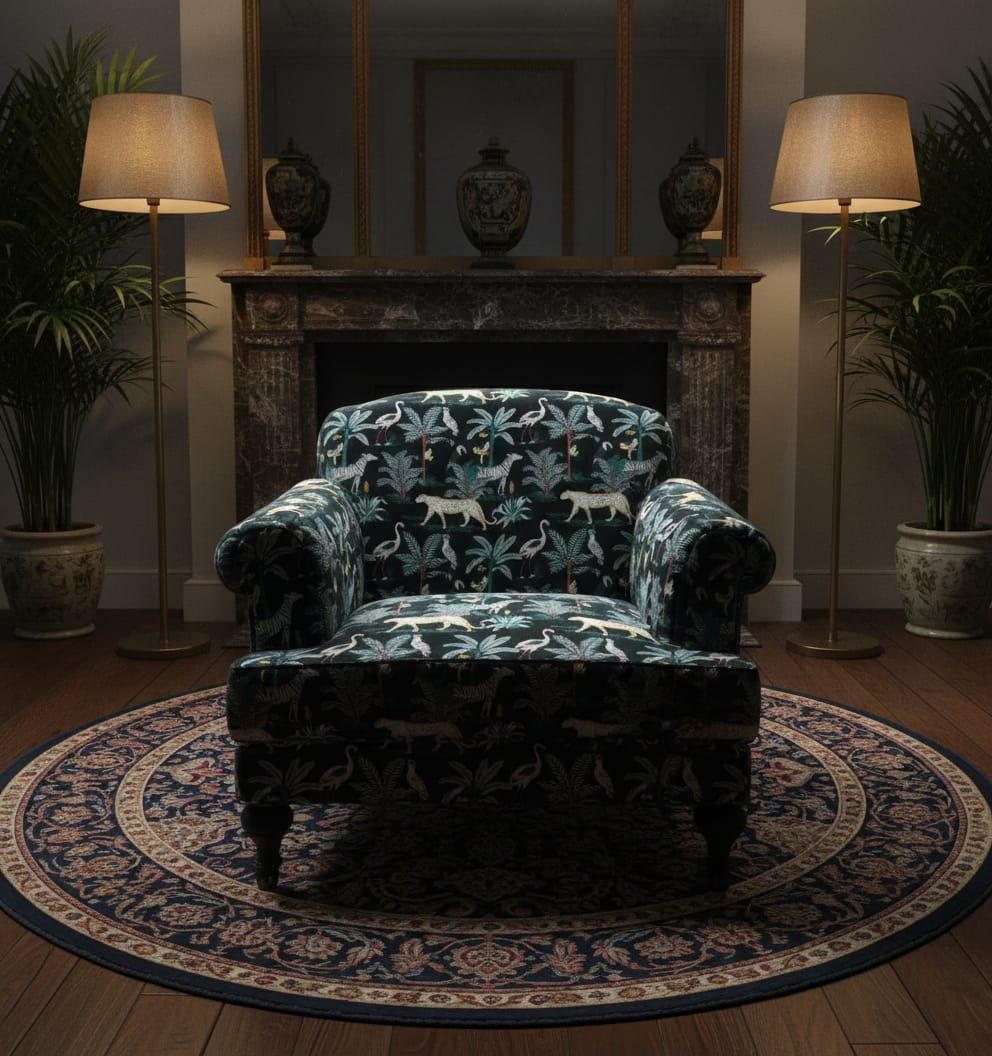 Jungle Print Velvet Fabric for Upholstery