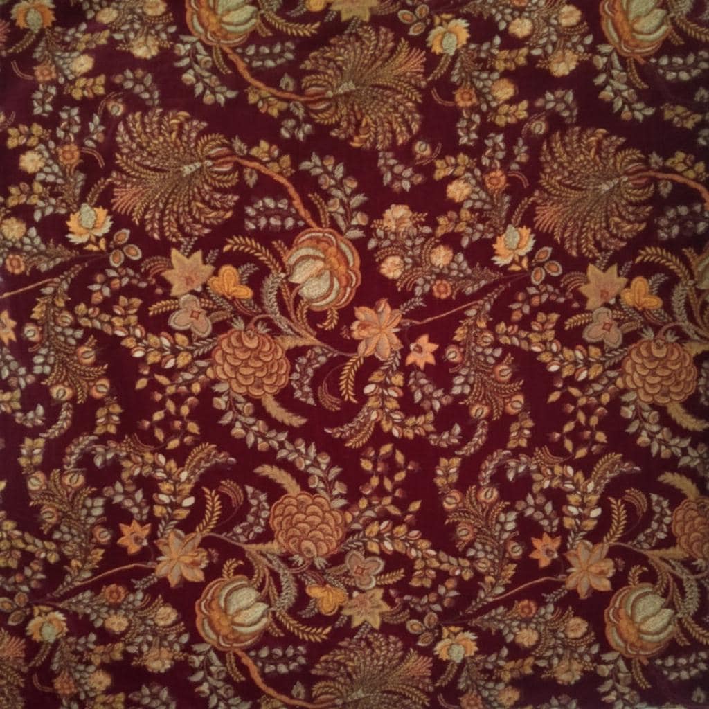 Cotton Velvet Fabric for Upholstery / DIY/ Dresses - Vintage floral Mukut 2