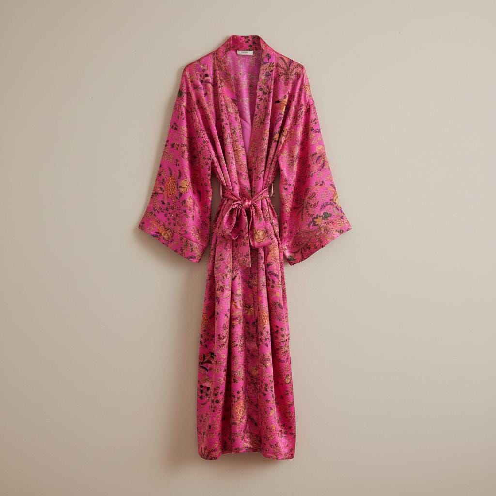 Cotton Velvet Robe Kimono vintage mukut 2