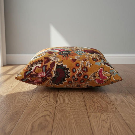 Wandering wildflower mukut Velvet Cushion Cover- both side printed velvet