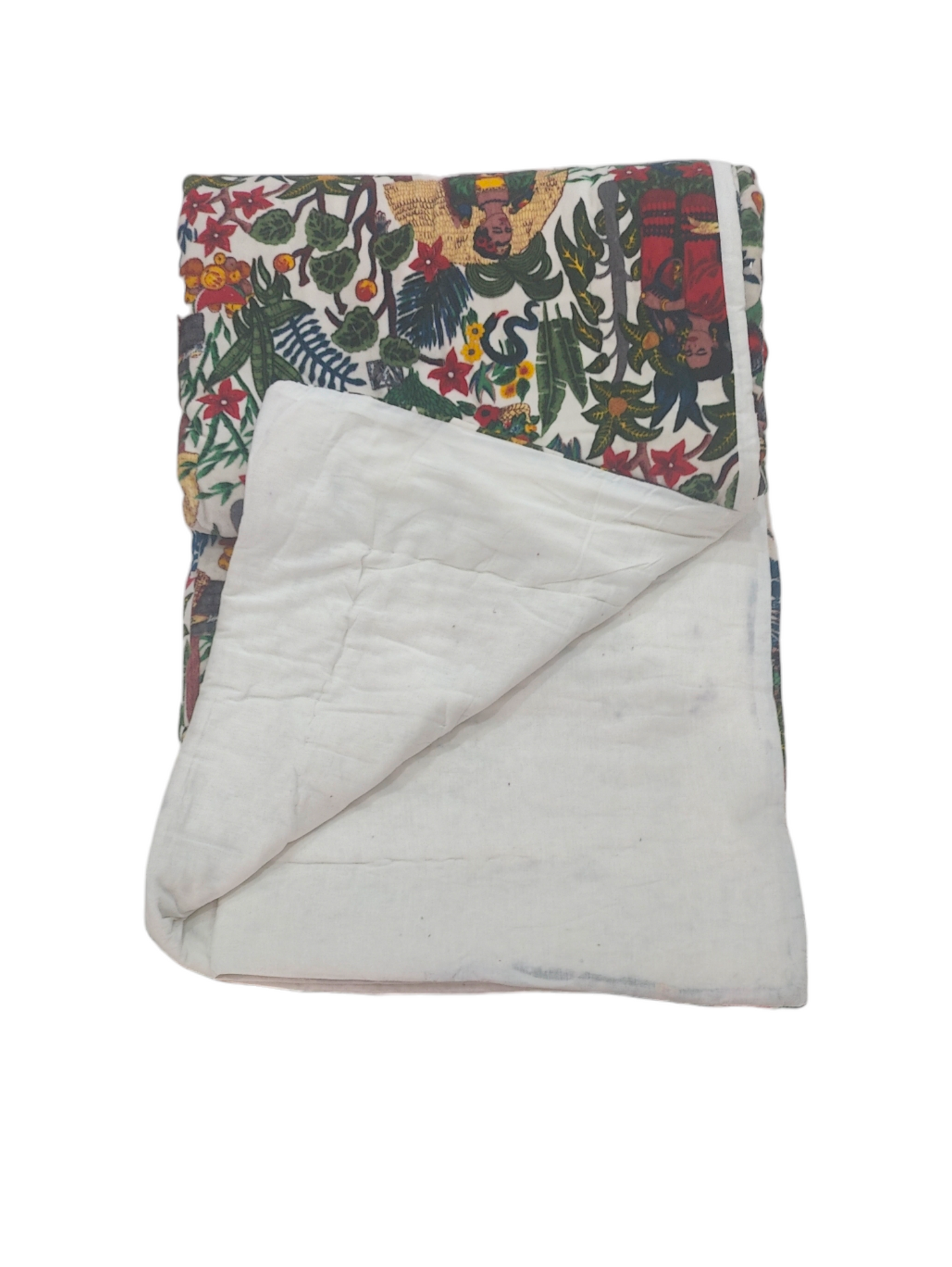 Frida Kahlo Cotton Velvet Quilt - White