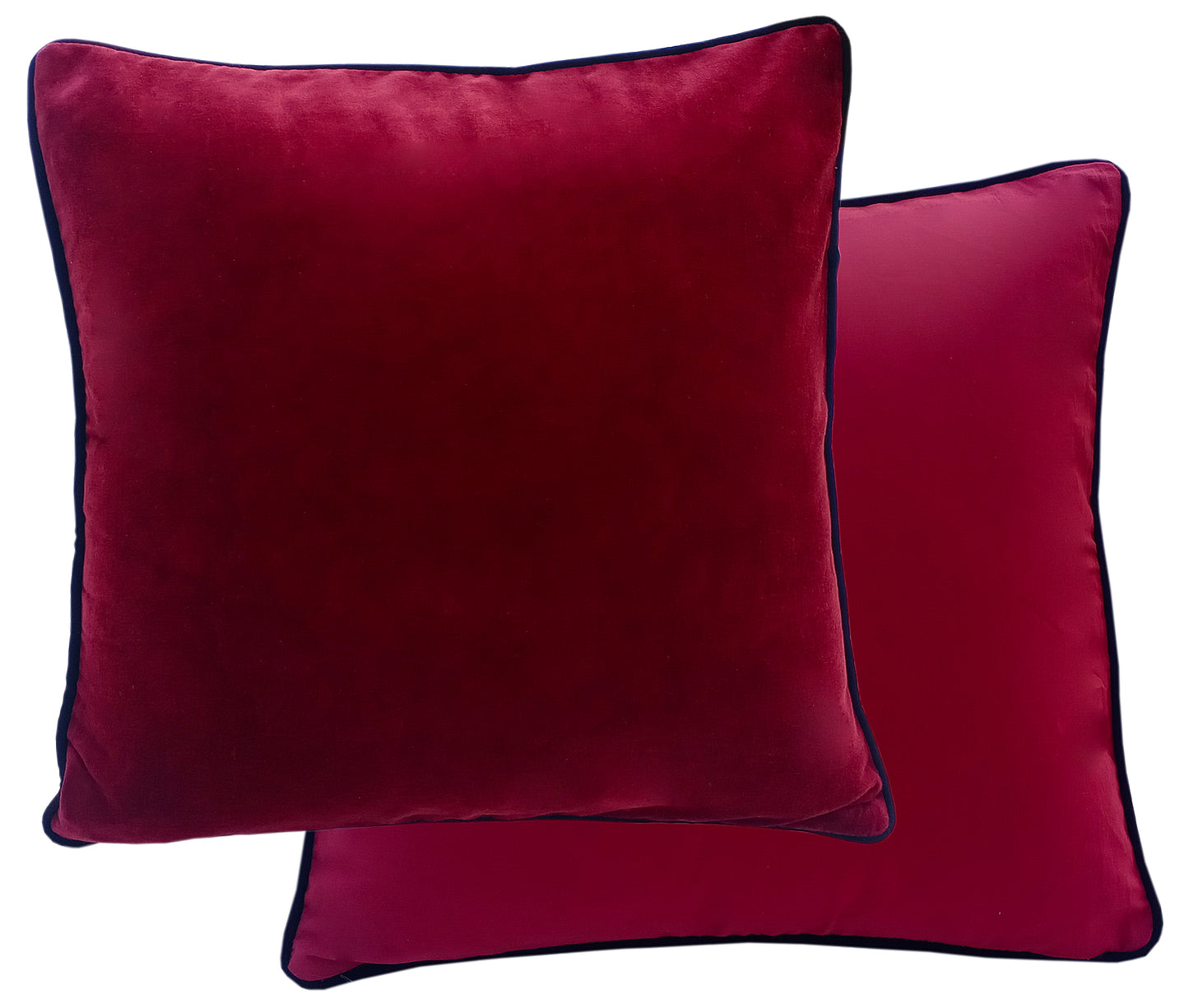Maroon Velvet Cushion Cover with piping - The Teal Thread