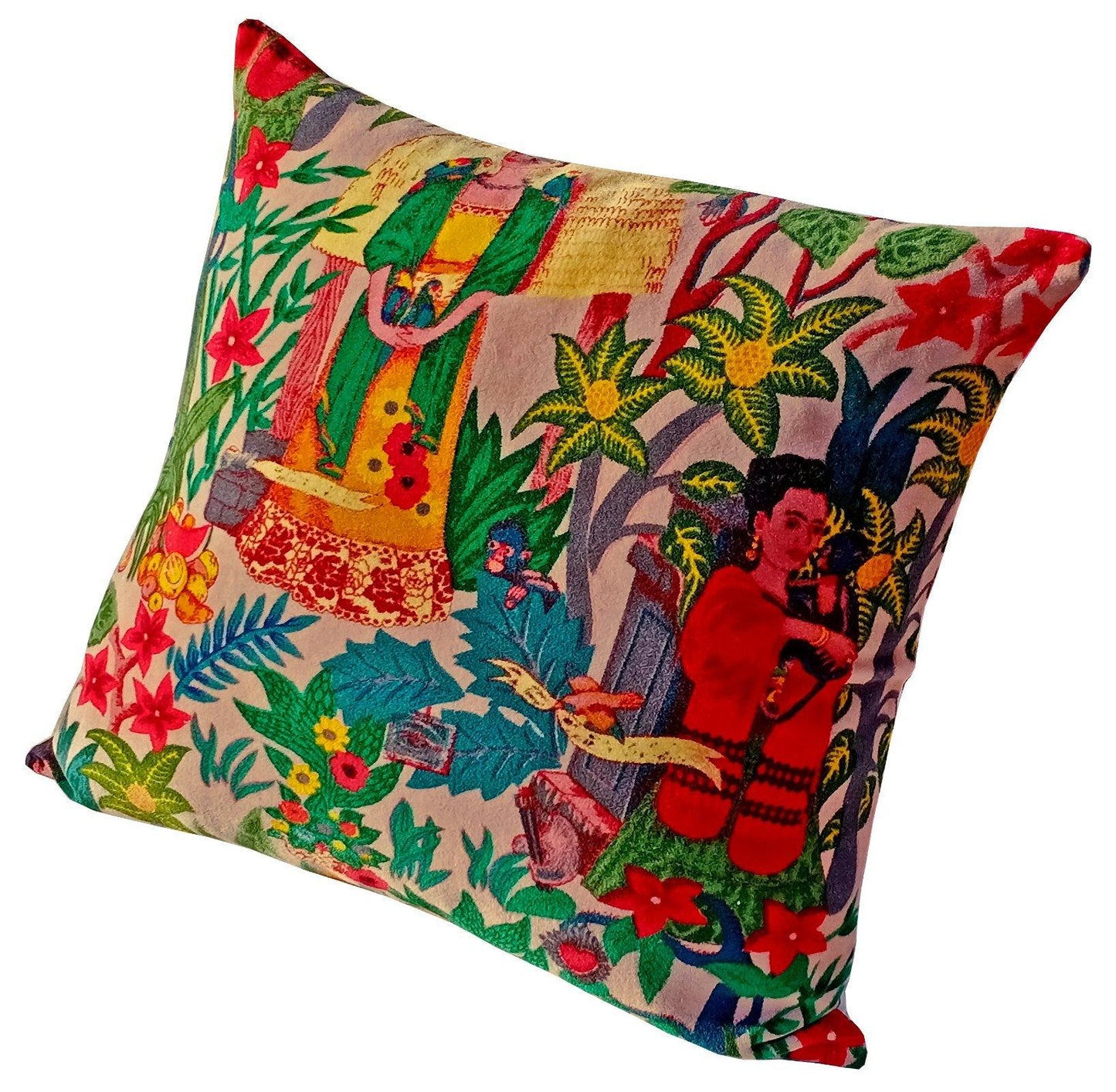 Frida Kahlo Velvet Cushion Cover-Ivory - The Teal Thread