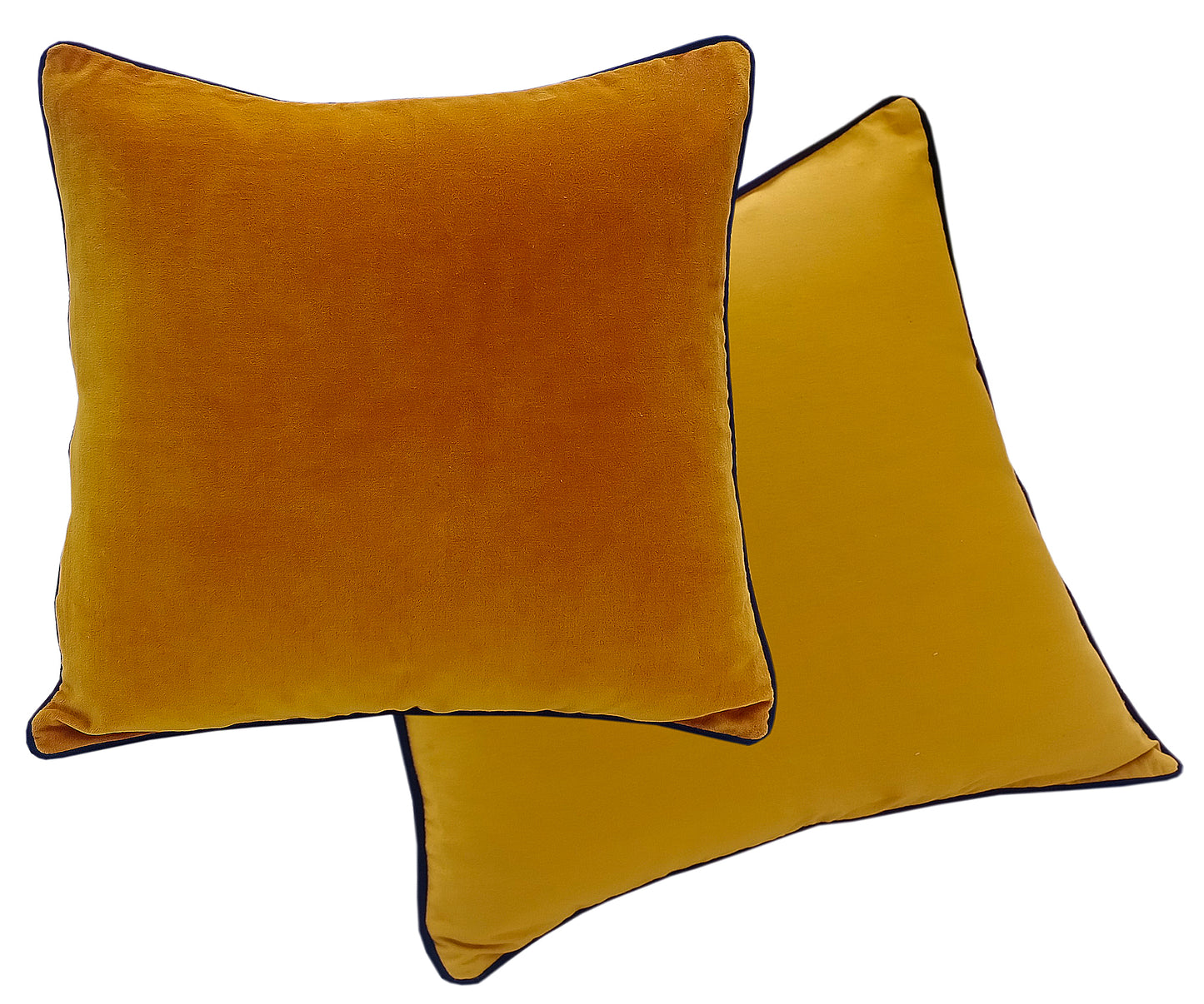 Mustard Velvet Cushion Cover with piping - The Teal Thread