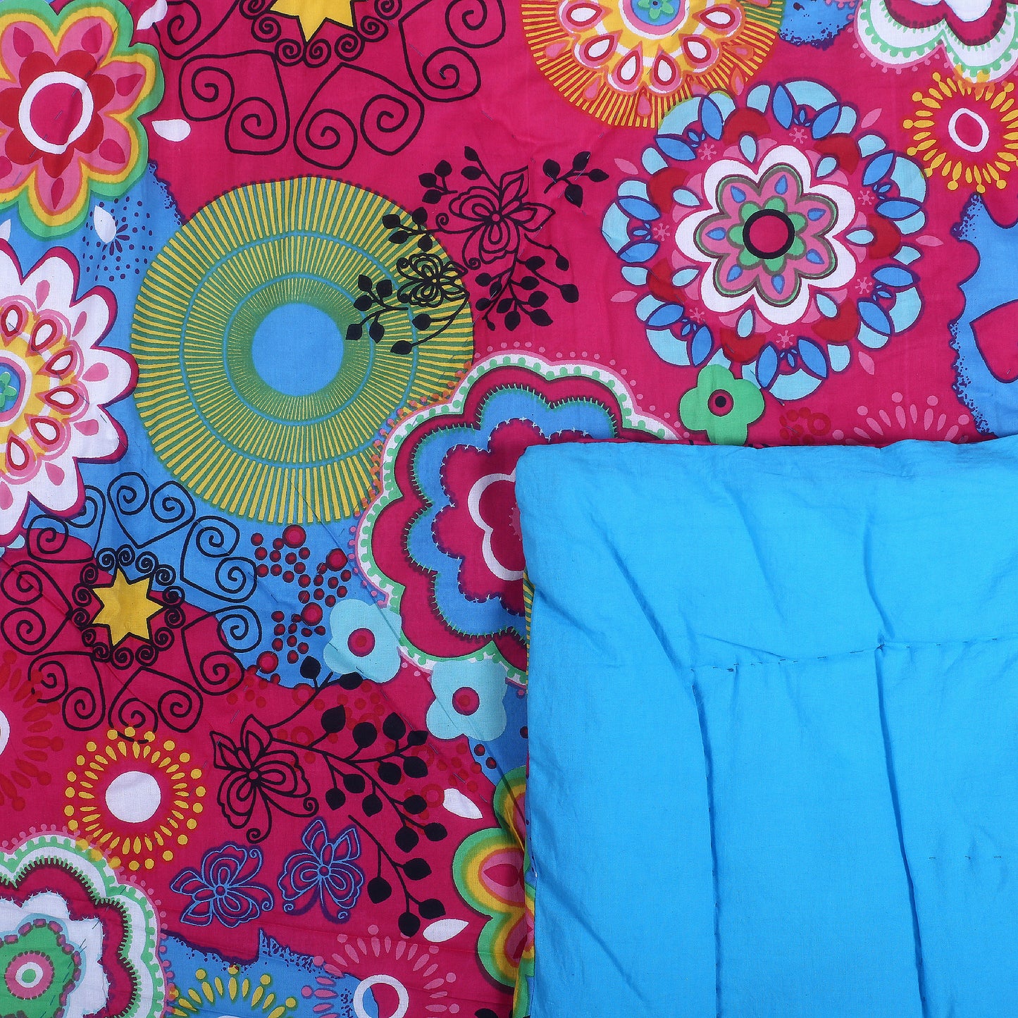 200 GSM Cotton Camrik Quilt-Pink Flower - The Teal Thread