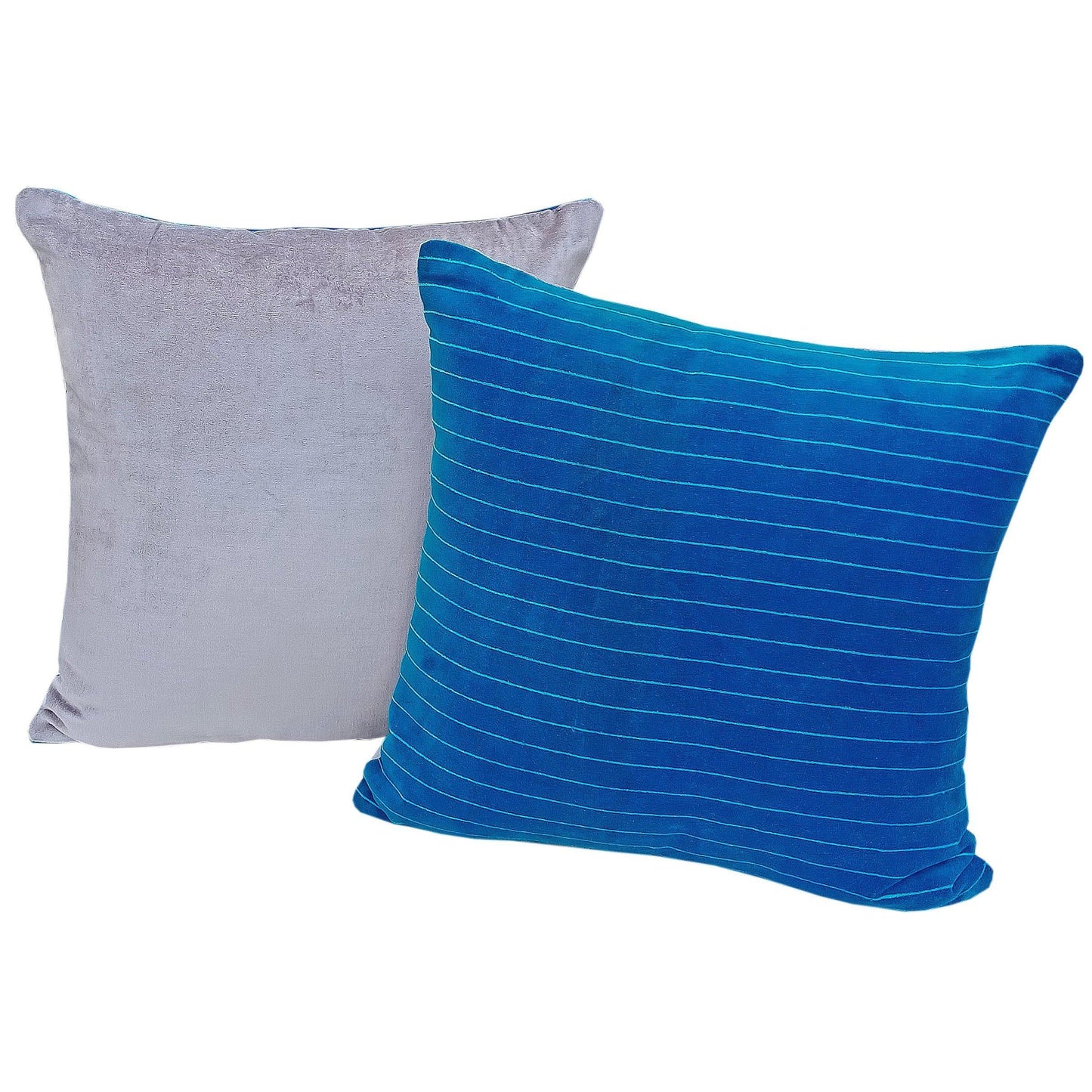 18 " Stripes Velvet Cushion Cover - The Teal Thread