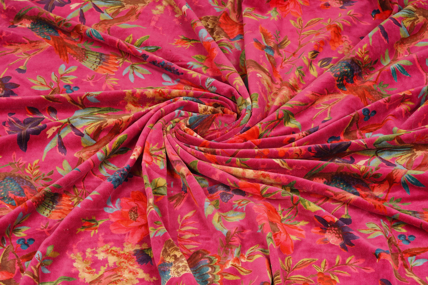 Birds of Paradise Velvet Sofa throw only- Dusty Pink - The Teal Thread