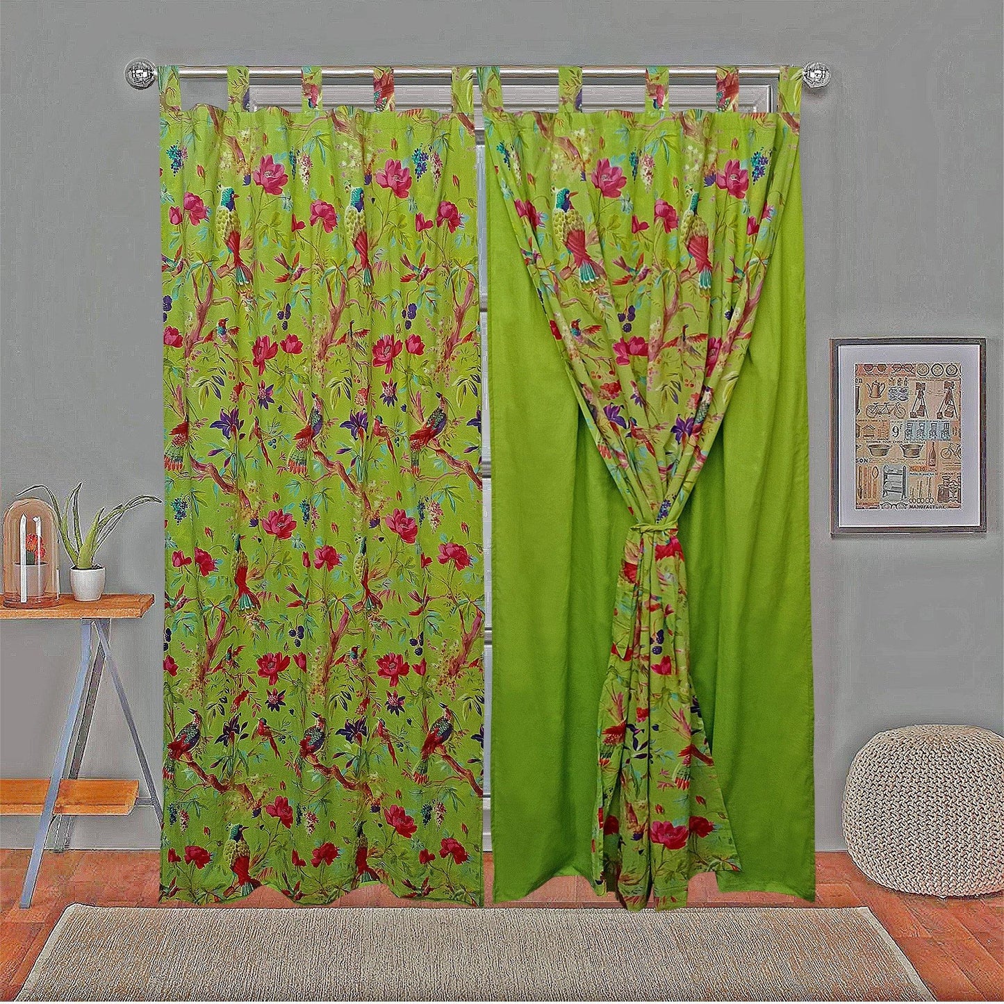 Paradise Curtain Pair-Green - The Teal Thread