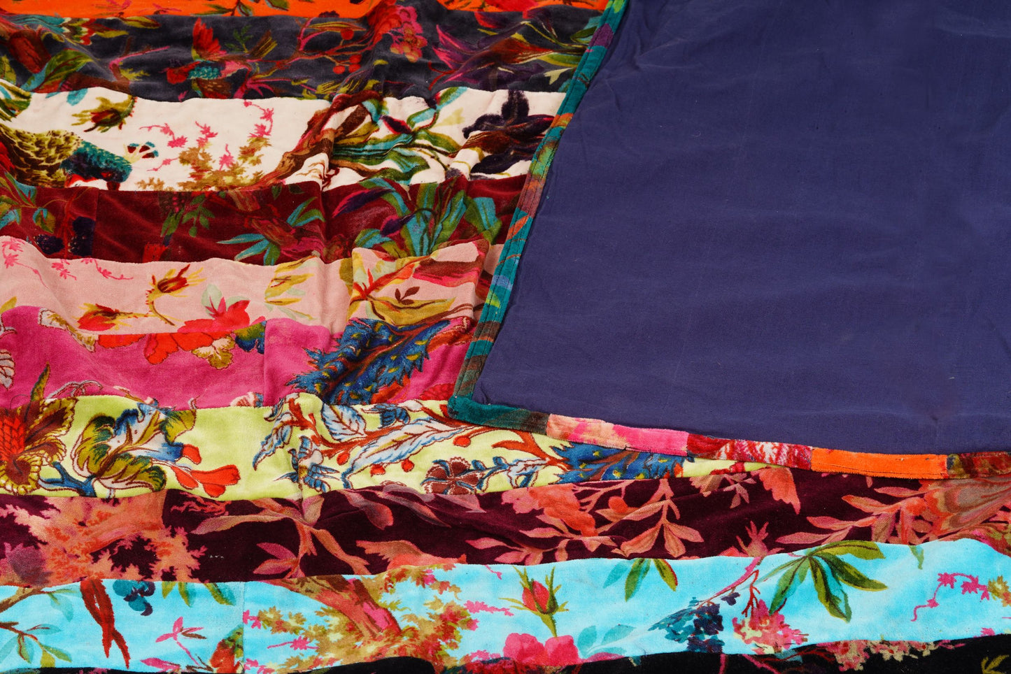 Patchwork Velvet Sofa throw only- Multicolor - The Teal Thread