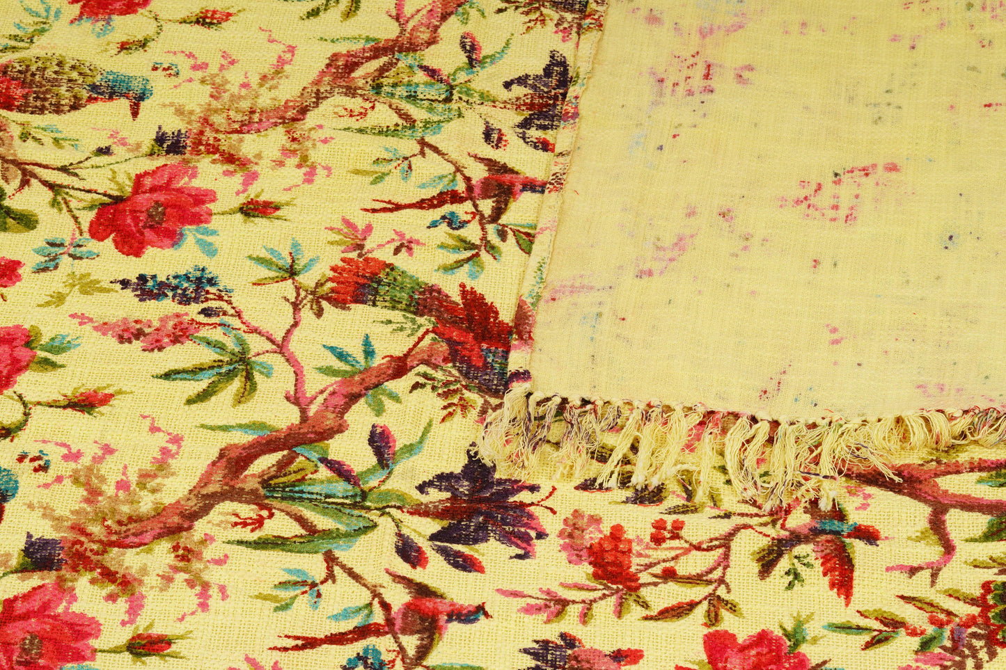 Birds of Paradise TNT Slub Sofa throw- Yellow - The Teal Thread