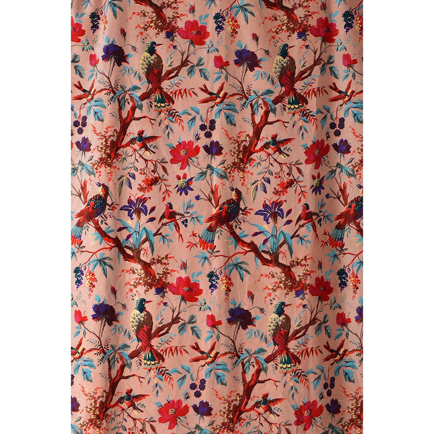 Birds of Paradise 1 Velvet Curtain-Peach - The Teal Thread