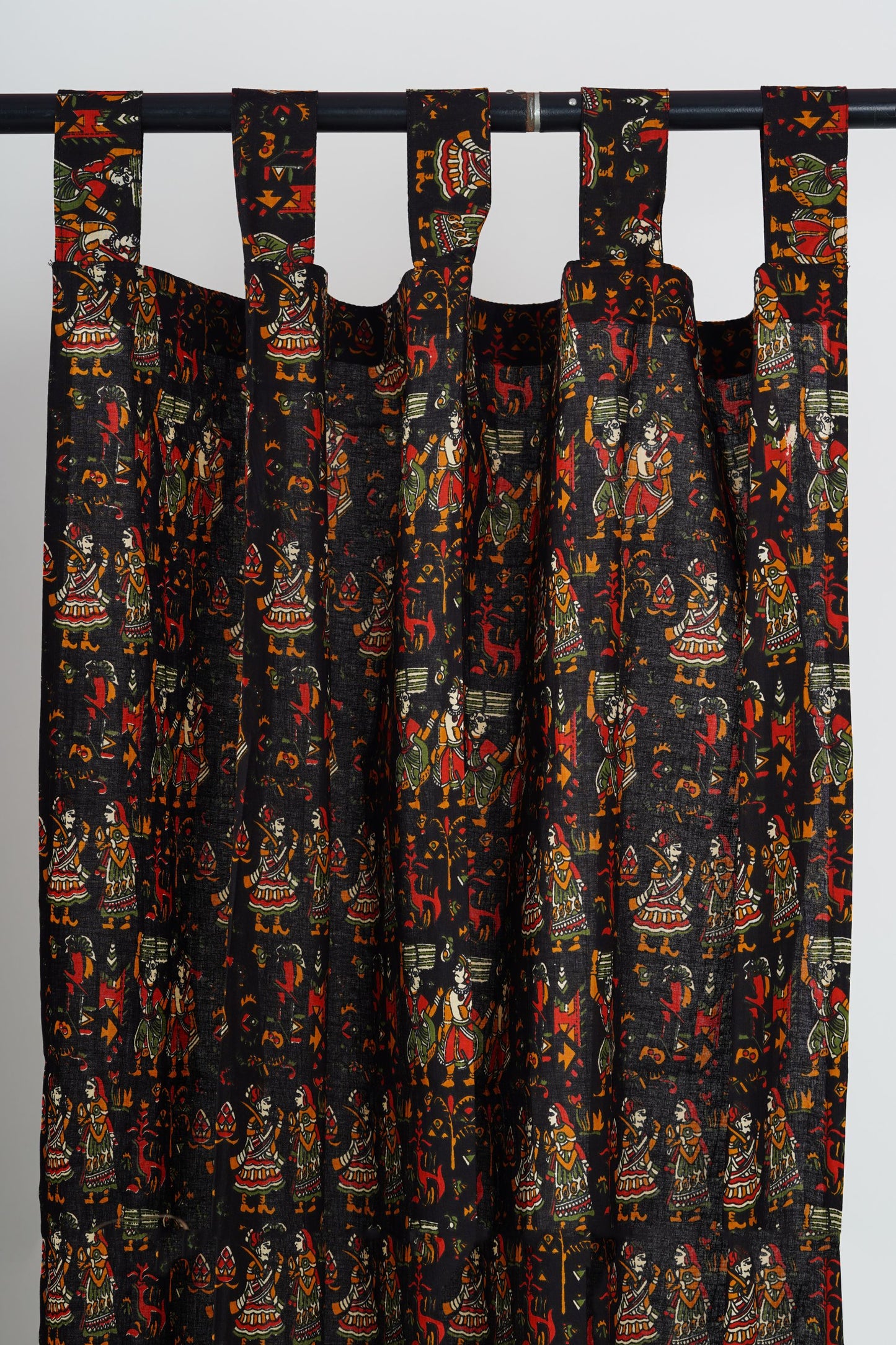 Black Folklore Curtain Pair - The Teal Thread