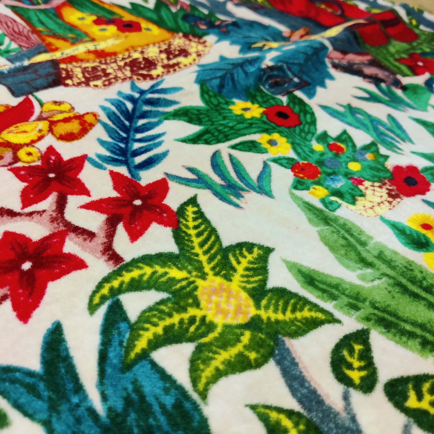 Velvet fabric Frida Kahlo for upholstery-White - The Teal Thread