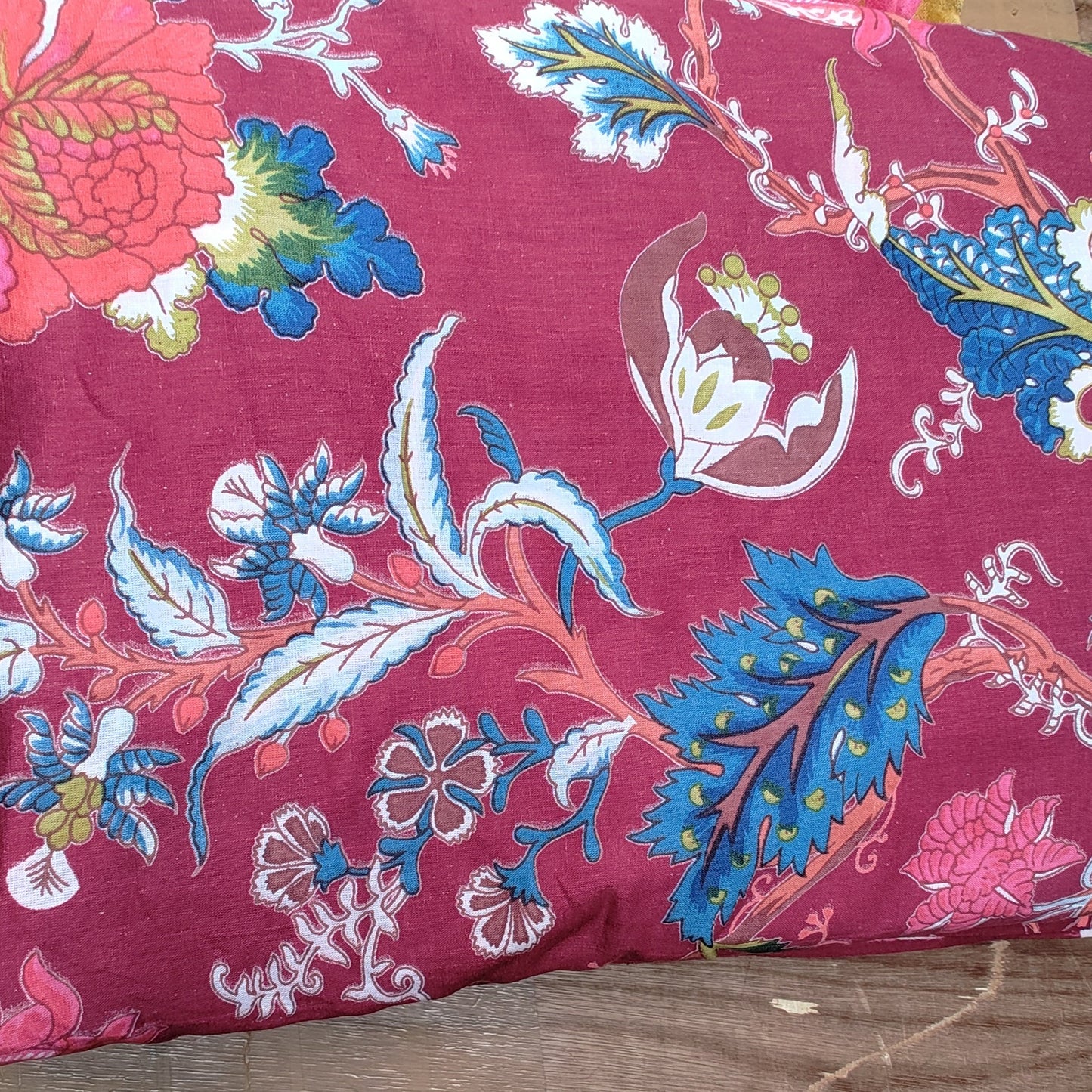 Tree of Life maroon Cotton cambric 44 inches width Fabric per meter