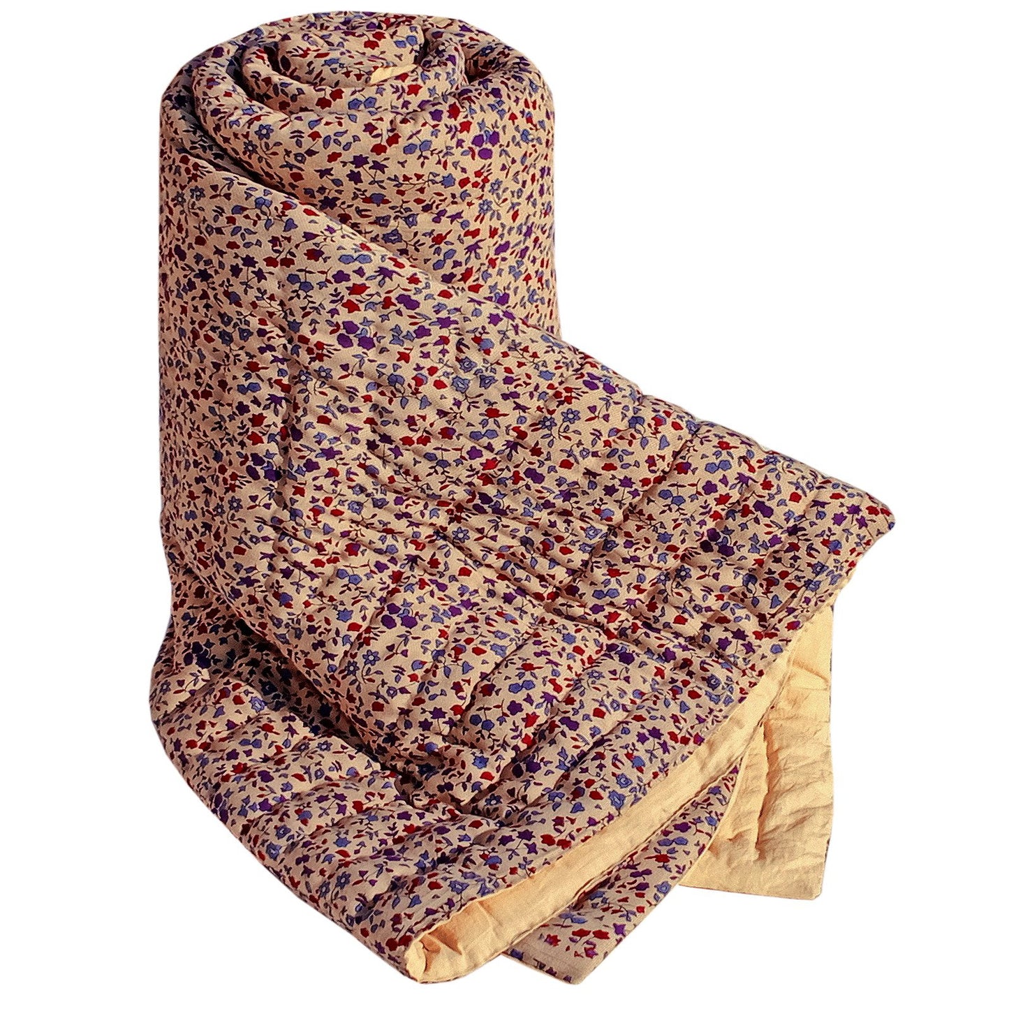 Floral Rayon Razai Beige - The Teal Thread