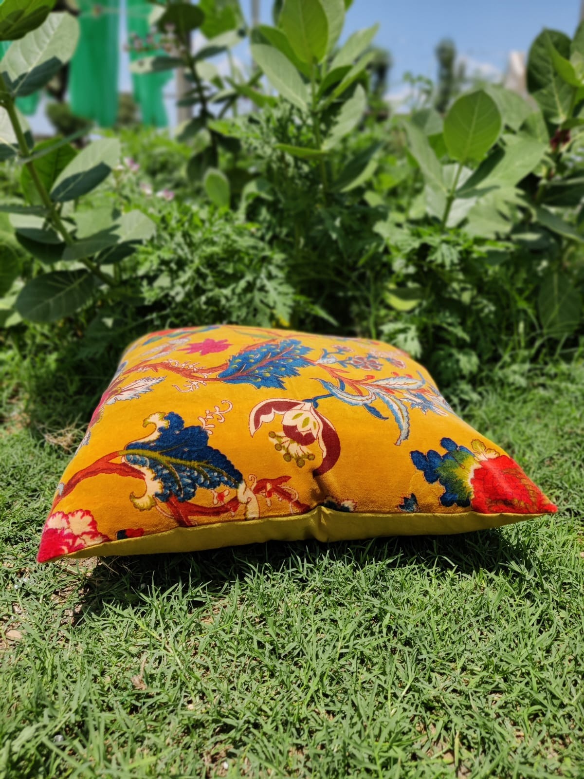 Tree of Life Velvet cushion cover-Yellow - The Teal Thread