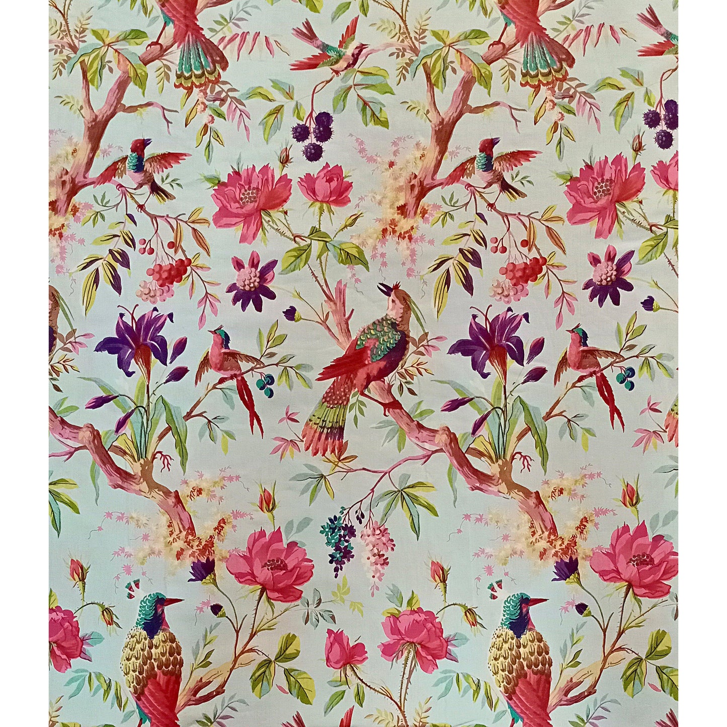 Birds of Paradise light blue width 44 inches - The Teal Thread