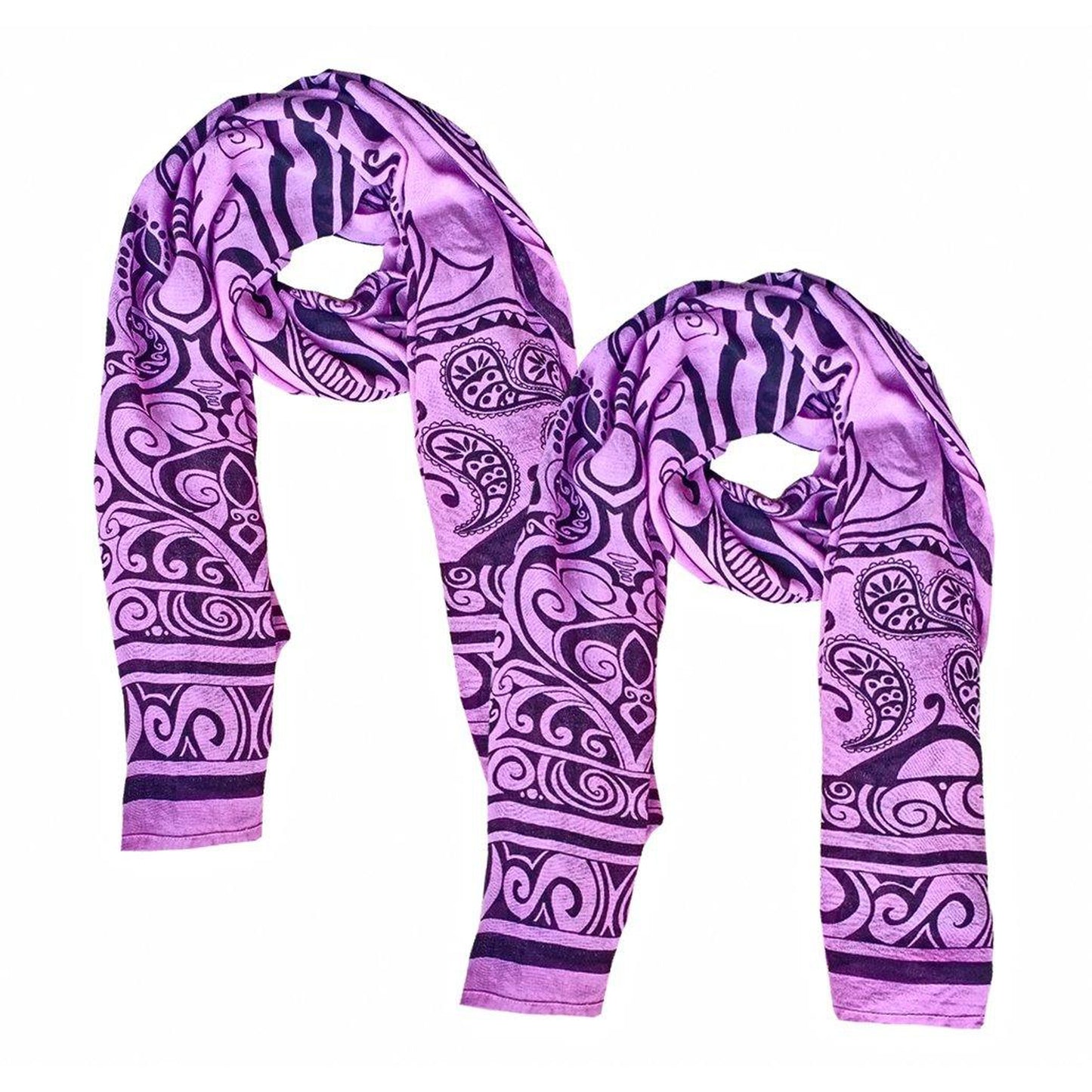 Purple Monochrome Rayon Scarf/Stole 90x180 cms - The Teal Thread