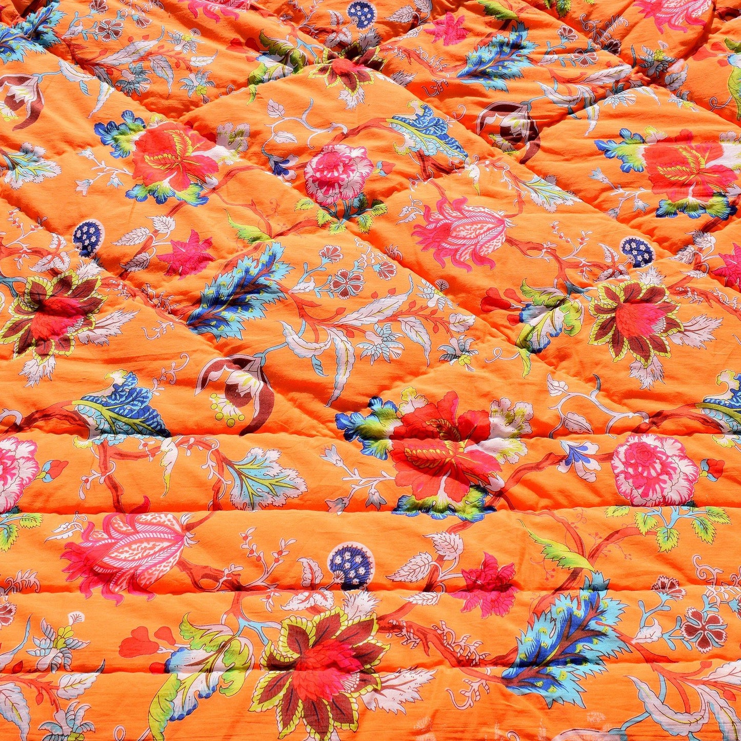 Tree of Life Jaipuri Razai Orange - The Teal Thread