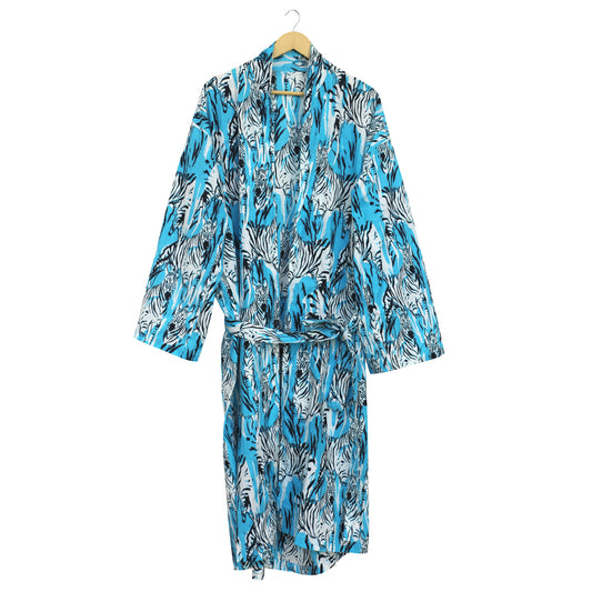 Kimono Bath Robes/ Night Suit - Zebra Blue
