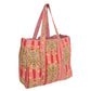 Handmade Quilted Tote Bag - Disco Tiger Red