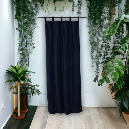 Solid Color 1 Velvet Curtain- Navy