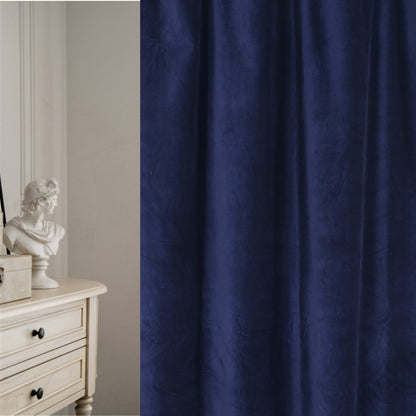 Solid Color Velvet Fabric for Upholstery- Navy Blue