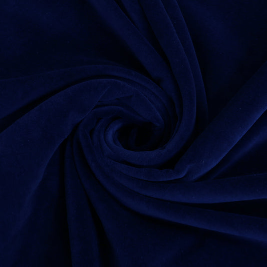 Solid Color Velvet Fabric for Upholstery- Navy Blue