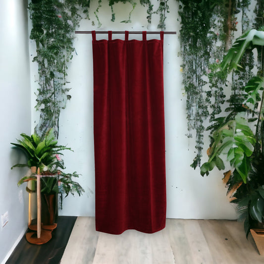Solid Color 1 Velvet Curtain- Maroon