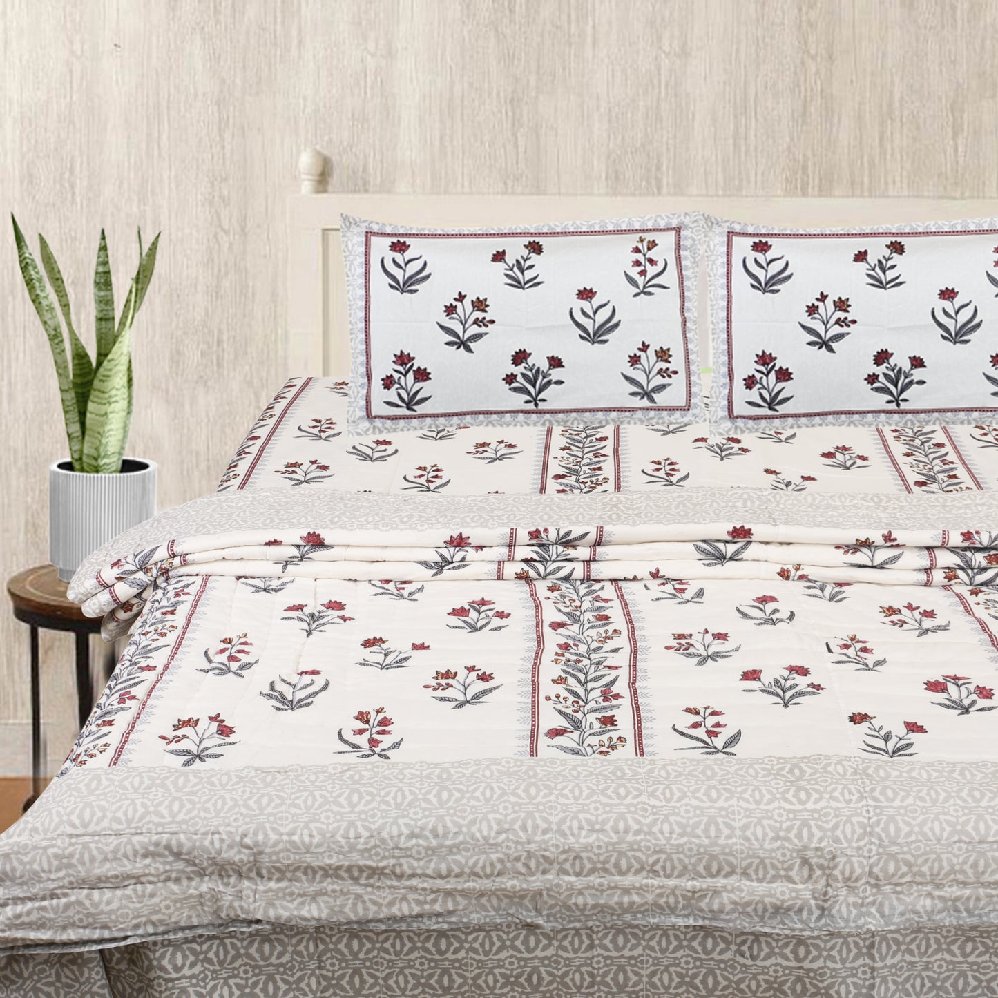 Block Print Soft Jaipuri Razai Quilt- 4