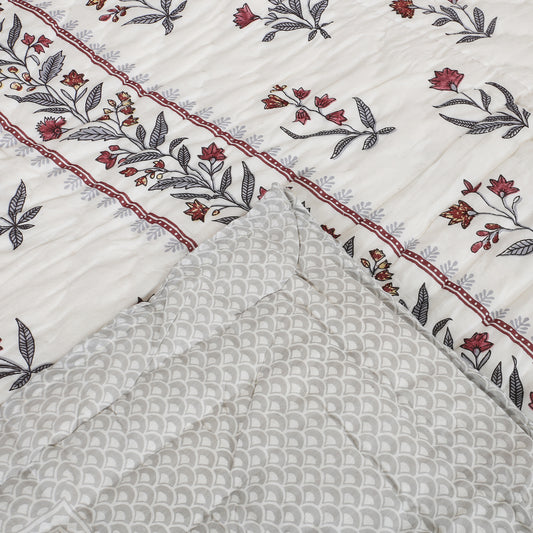 Block Print Soft Jaipuri Razai Quilt- 4