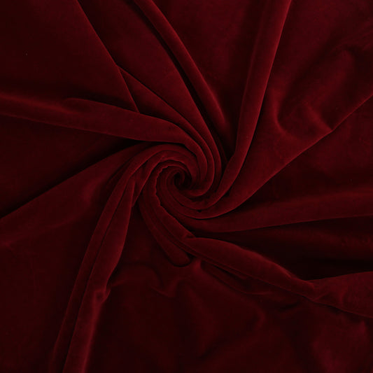 Solid Color Velvet Fabric for Upholstery- Maroon