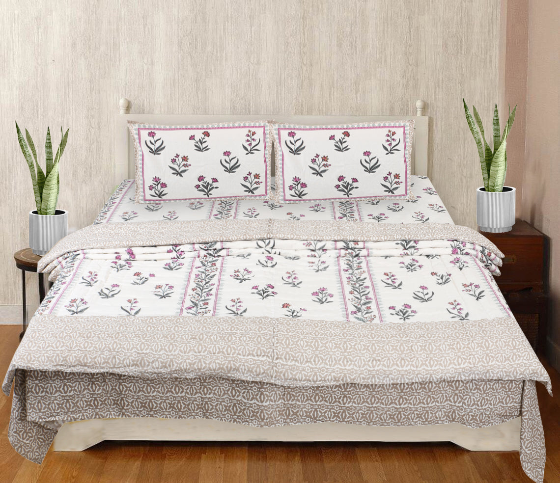 Block Print Soft Jaipuri Razai Quilt- 5
