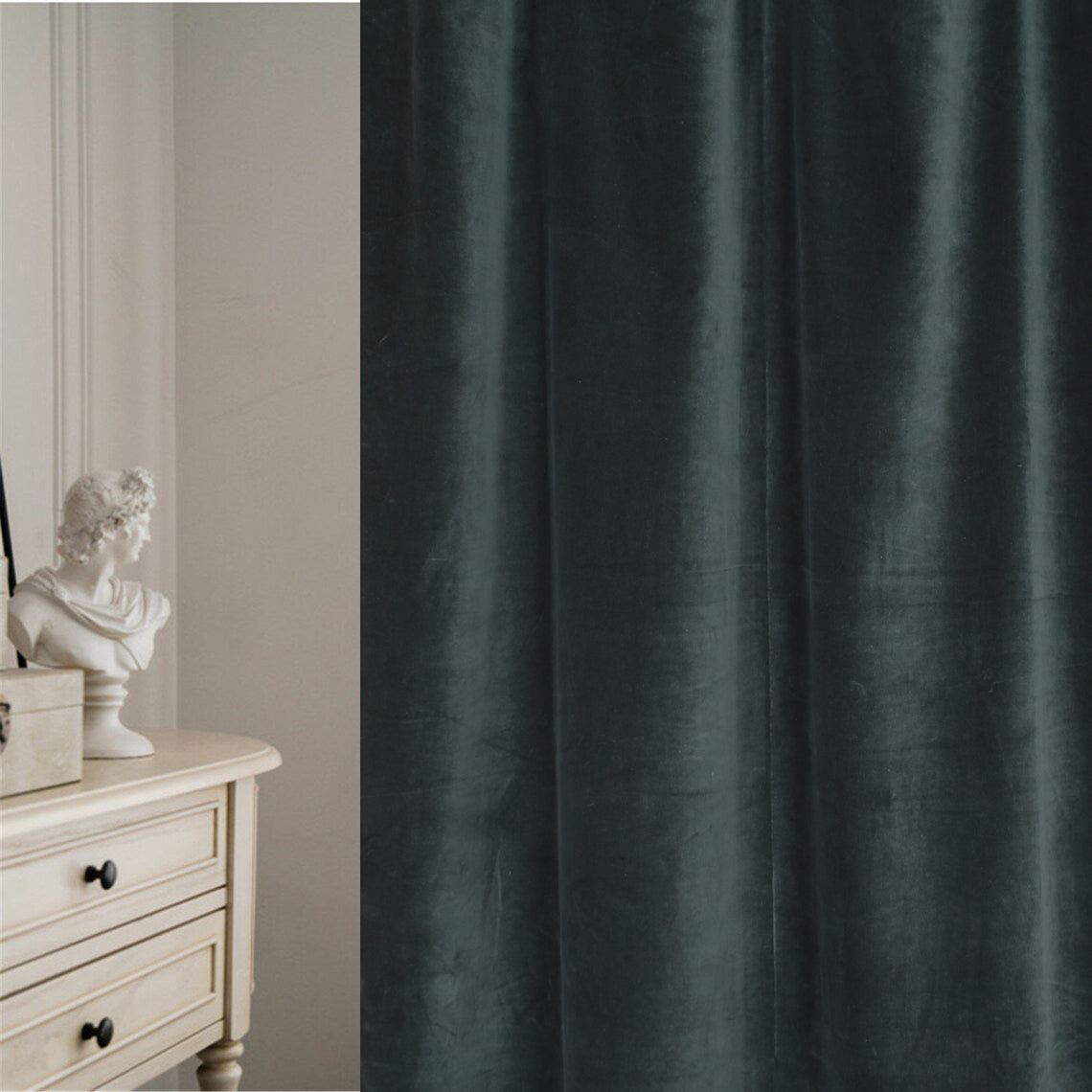 Solid Color Velvet Fabric for Upholstery- Grey