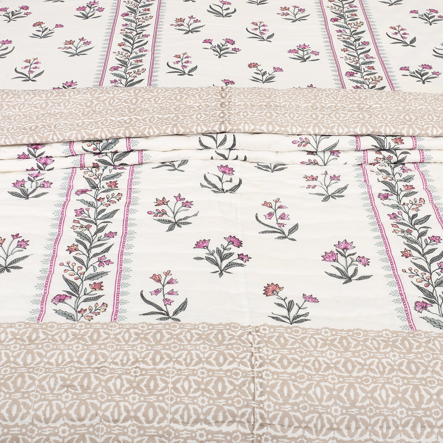 Block Print Soft Jaipuri Razai Quilt- 5