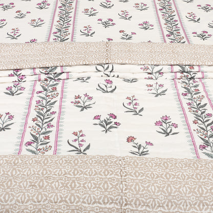 Block Print Soft Jaipuri Razai Quilt- 5