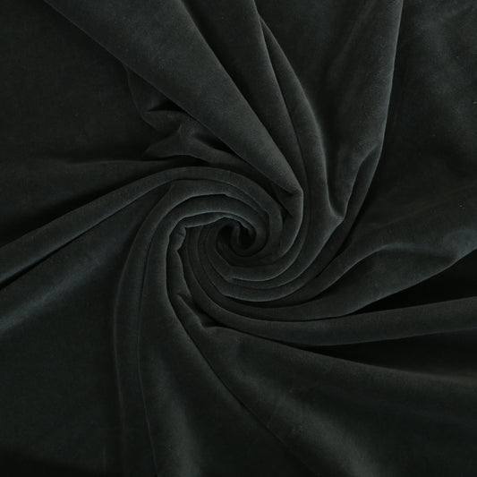 Solid Color Velvet Fabric for Upholstery- Grey