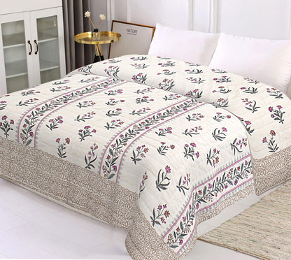 Block Print Soft Jaipuri Razai Quilt- 5