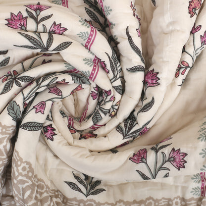 Block Print Soft Jaipuri Razai Quilt- 5