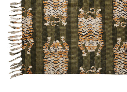 Cotton Area Rug Printed -Tiger Stripes Nature