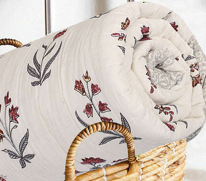 Block Print Soft Jaipuri Razai Quilt- 4