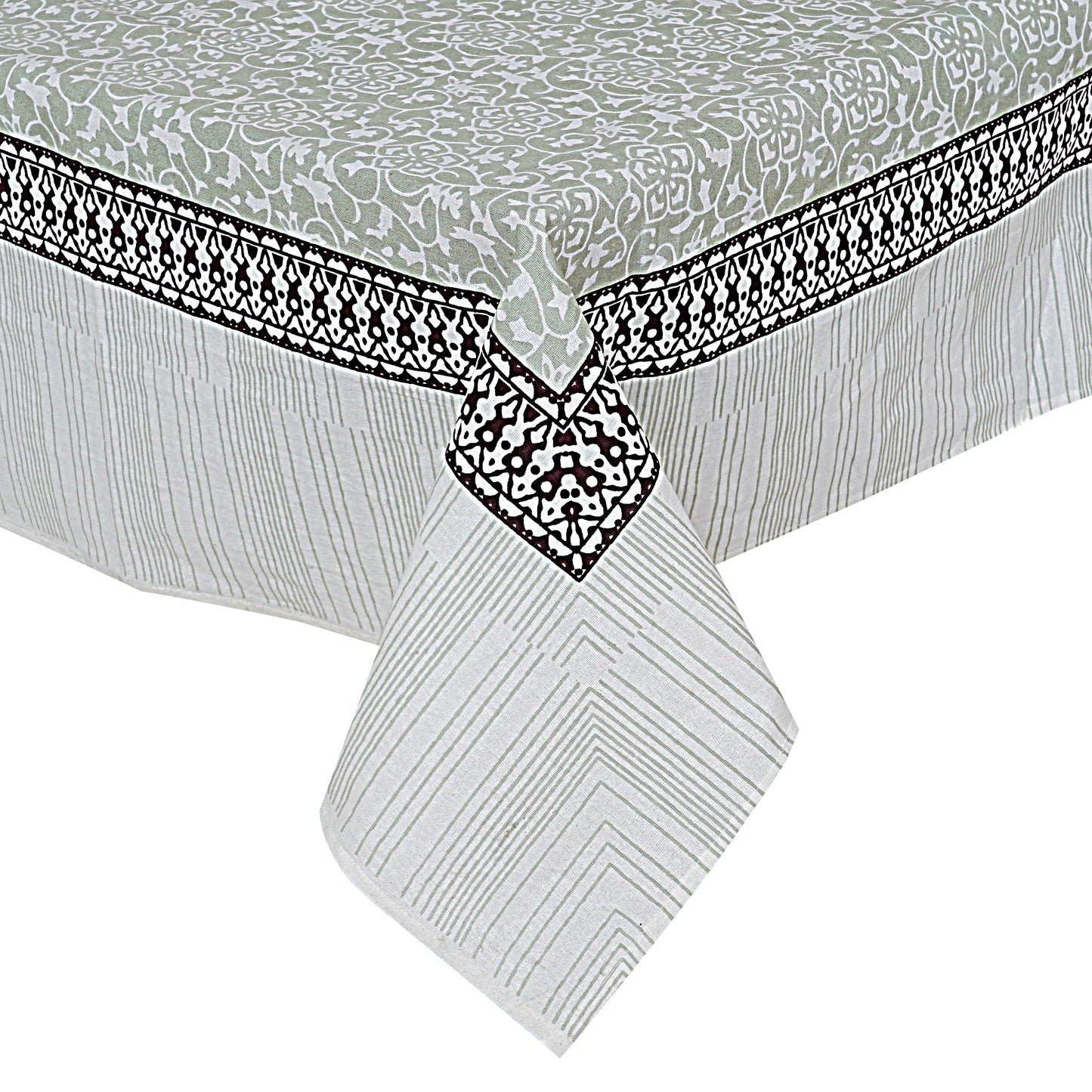 6/8 Seater green floral Dining Table Cover