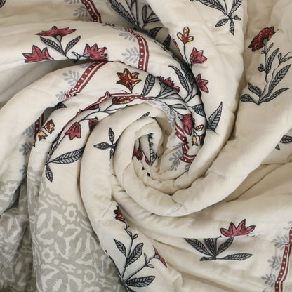Block Print Soft Jaipuri Razai Quilt- 4