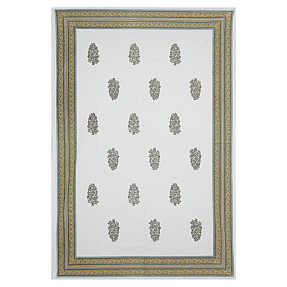 6/8 Seater Green Yellow Motif Dining Table Cover